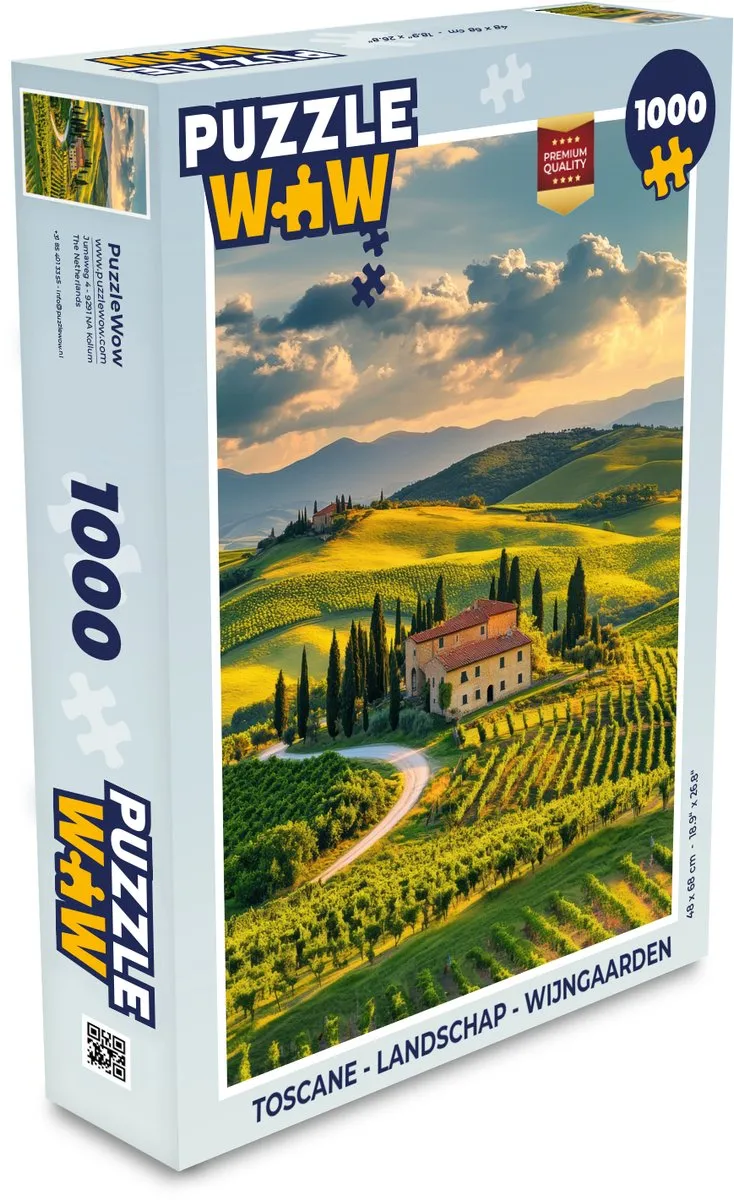 PuzzleWow Toscane Landschap Legpuzzel 1000 Stuks