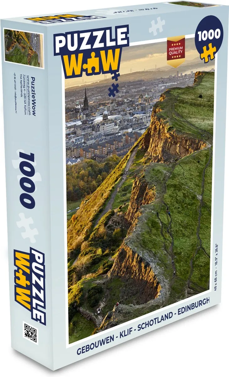PuzzleWow Legpuzzel Edinburgh Klif 1000 Stuks - Multicolor