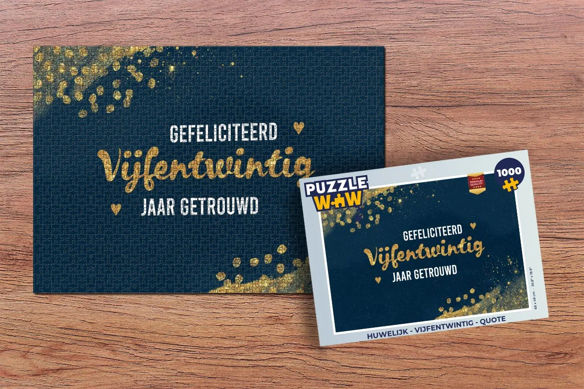 PuzzleWow Gefeliciteerd 25 Jaar Getrouwd Legpuzzel 1000 Stuks - Multicolor