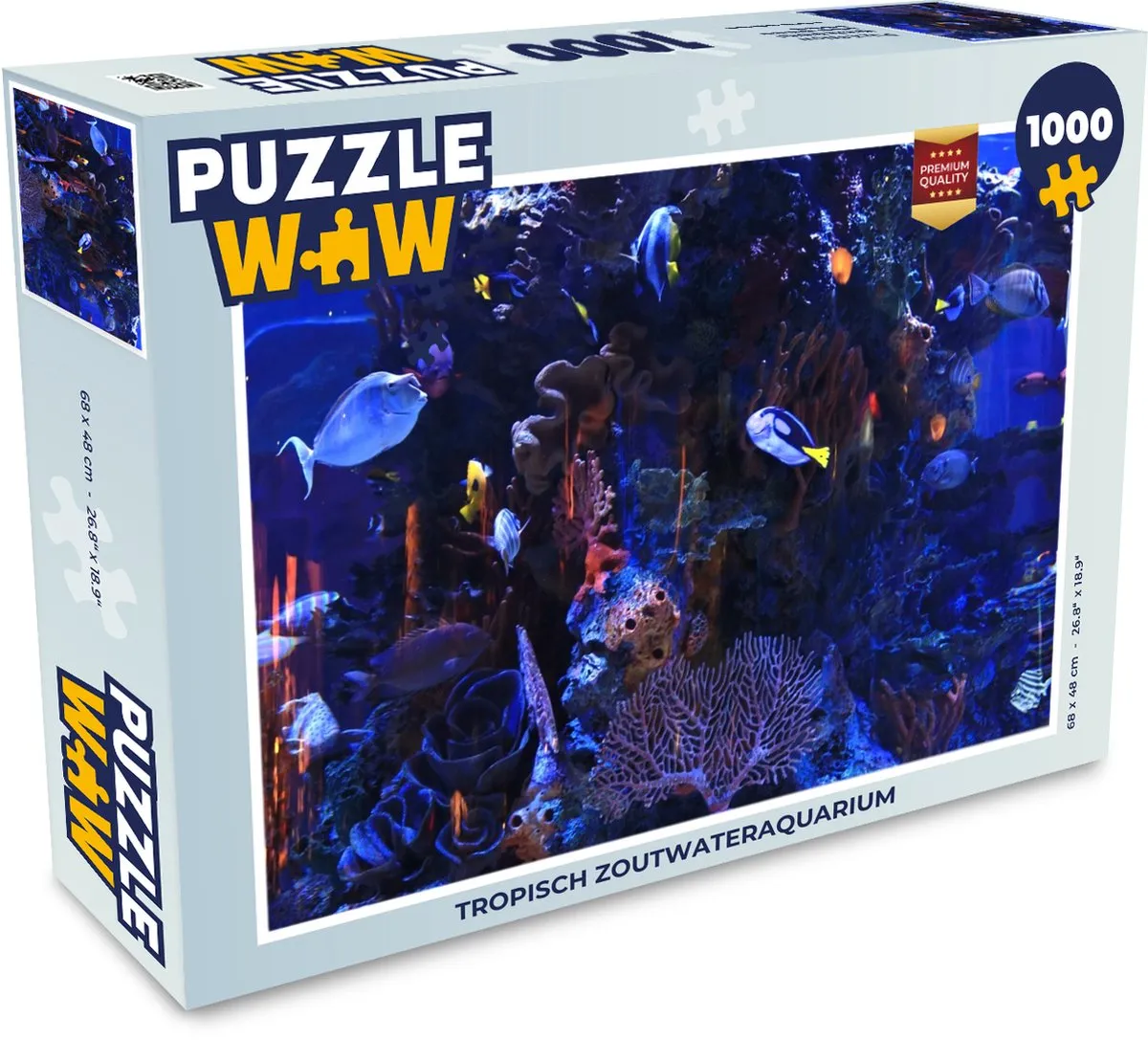 PuzzleWow Tropisch Zoutwateraquarium Legpuzzel 1000 Stuks - Multicolor