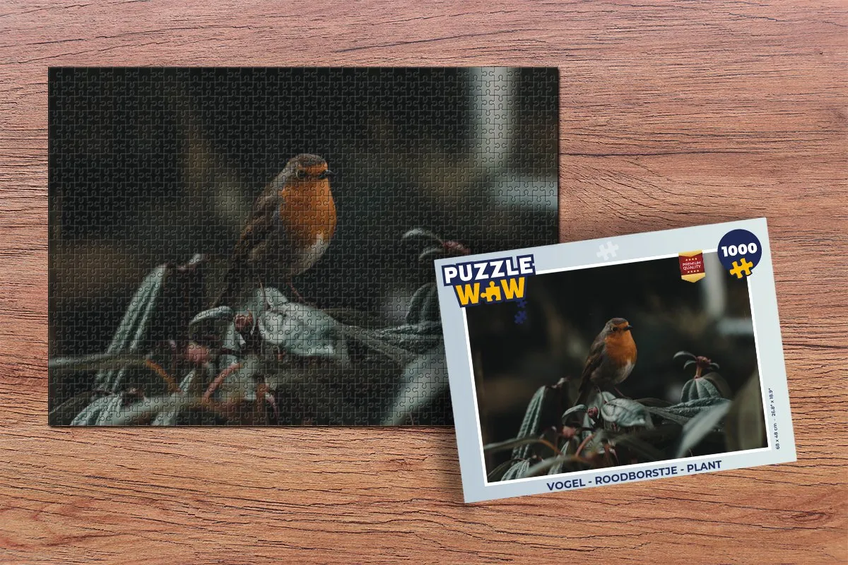 PuzzleWow Vogel - Roodborstje Legpuzzel 1000 Stuks - Multicolor