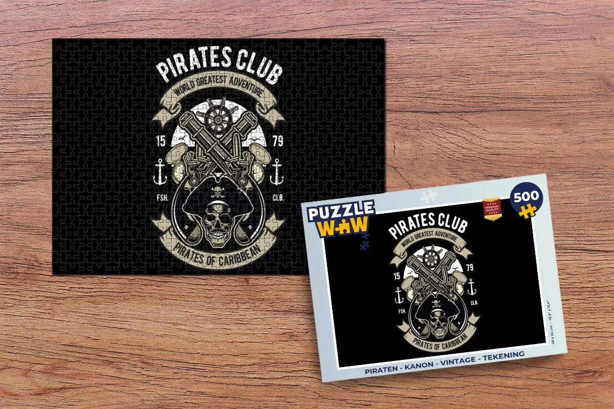 PuzzleWow Piraten Kanon Legpuzzel 500 Stuks - Multicolor