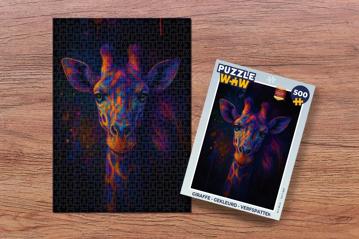 PuzzleWow Giraffe Legpuzzel 500 Stuks
