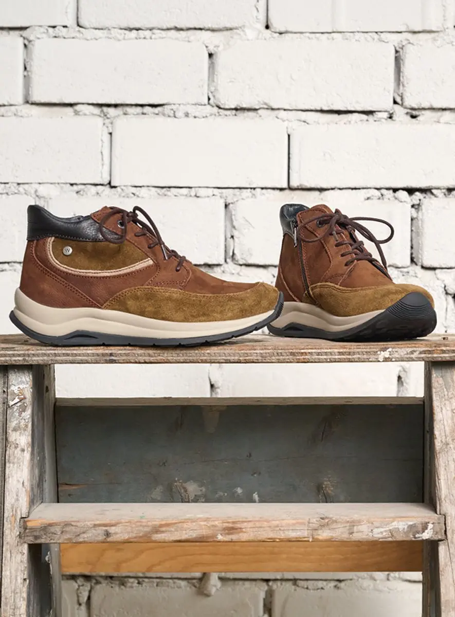 Wolky Scone Hoge Veterschoenen - Taupe Combi Leer - afbeelding 2 van 6