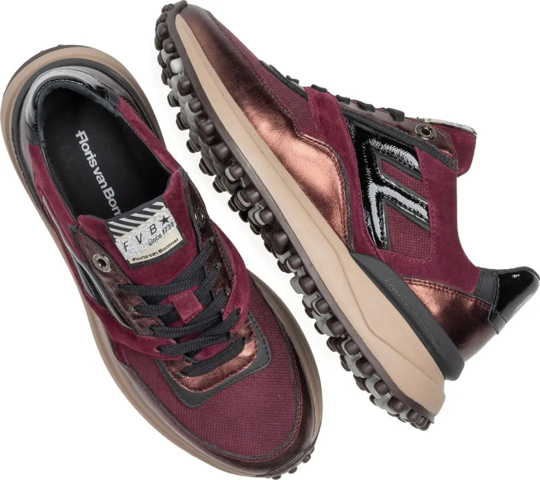Floris van Bommel Noppi Sneakers Sfw-10170 - Rood - Maat 39,5 - afbeelding 3 van 6