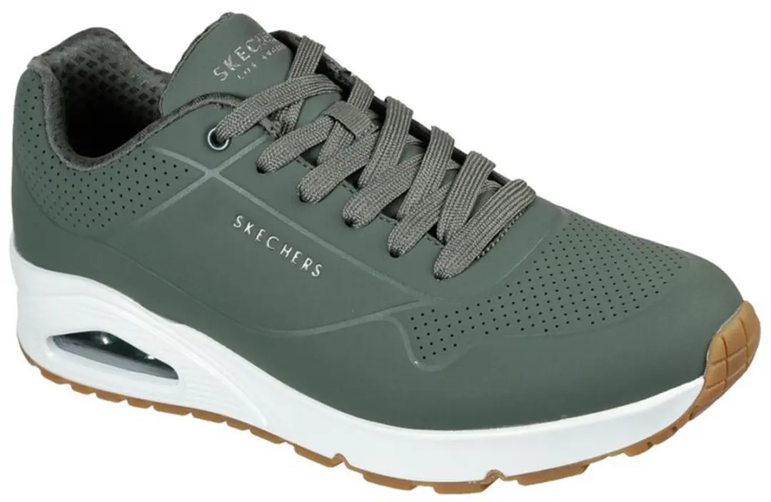 Skechers Uno Stand On Air Heren Sneakers - Olijfgroen - afbeelding 3 van 6