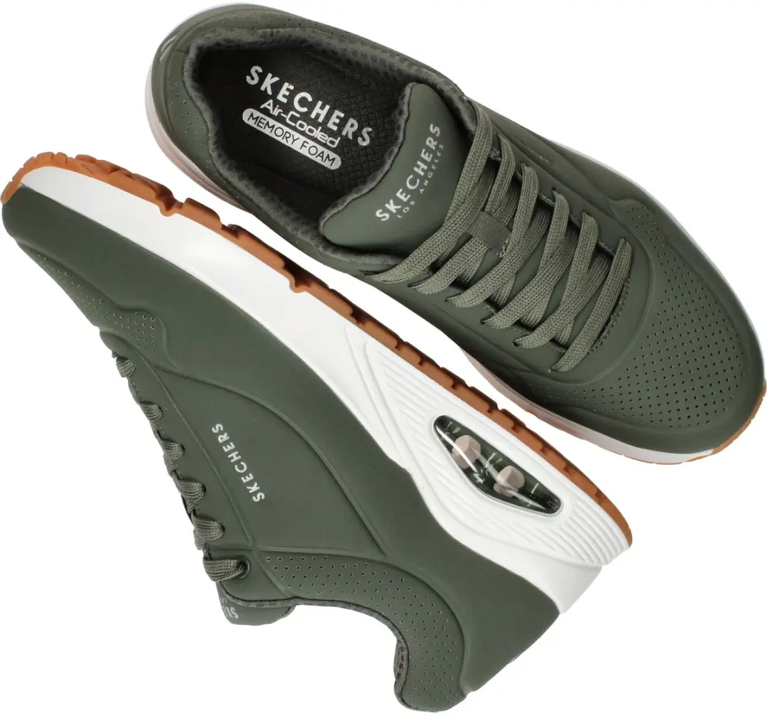 Skechers Uno Stand On Air Heren Sneakers - Olijfgroen - afbeelding 6 van 6