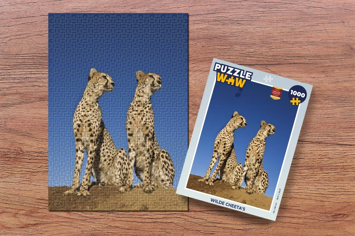 PuzzleWow Wilde Cheeta's Legpuzzel 1000 Stuks - Multicolor
