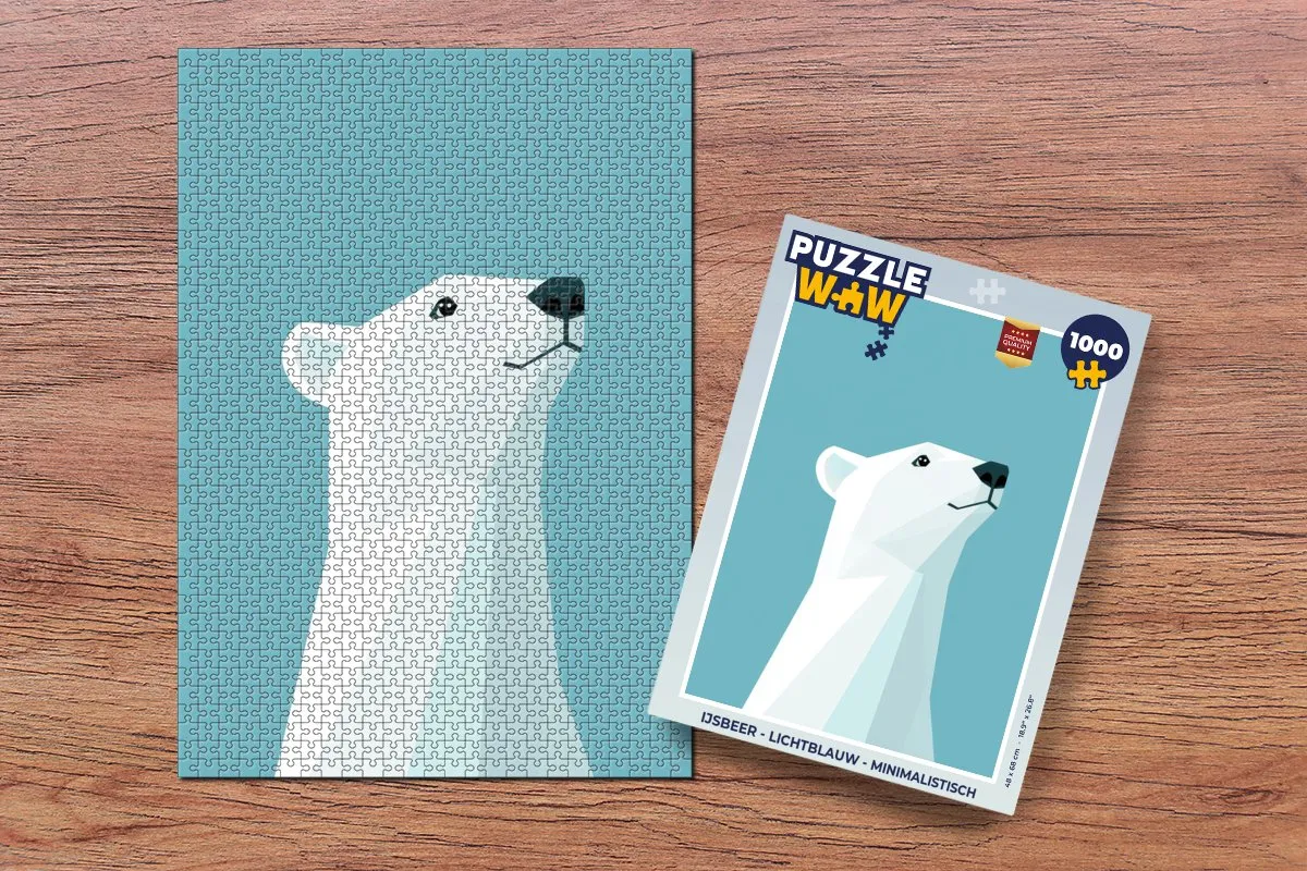 PuzzleWow IJsbeer Legpuzzel 1000 Stuks - Lichtblauw