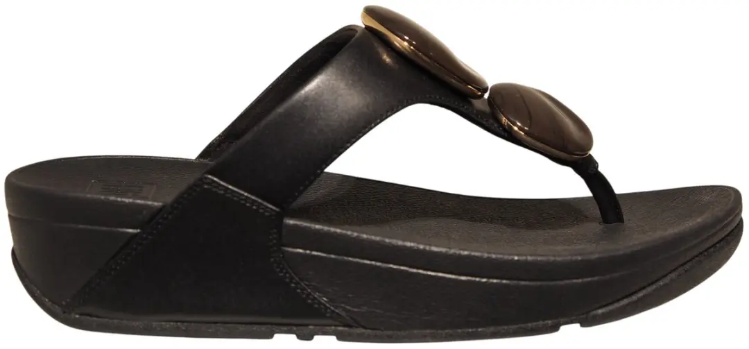 FitFlop Lulu Marbled Stone Toe-post Slippers - Zwart 41 - afbeelding 2 van 6