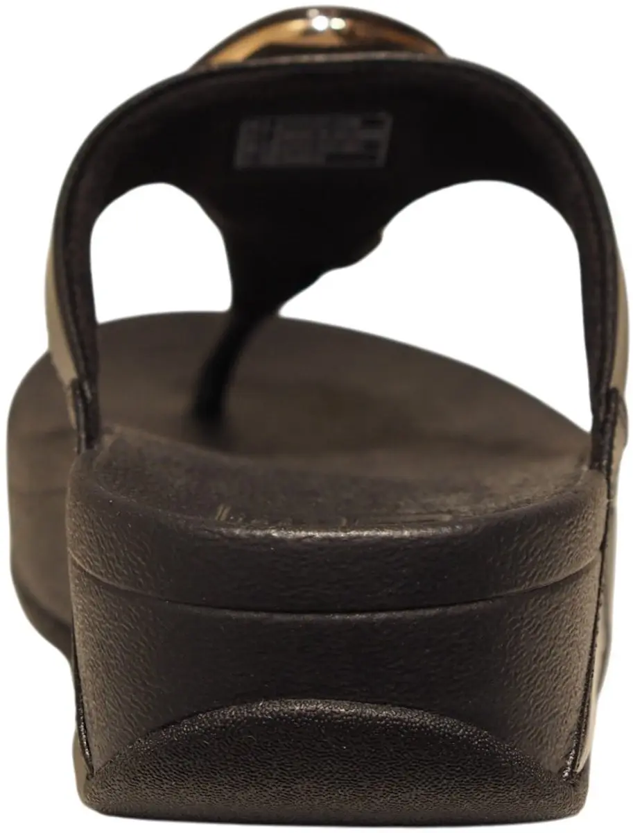 FitFlop Lulu Marbled Stone Toe-post Slippers - Zwart 41 - afbeelding 5 van 6