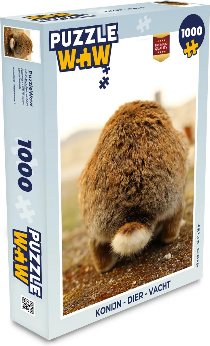 PuzzleWow Konijn Legpuzzel 1000 Stuks - Multicolor