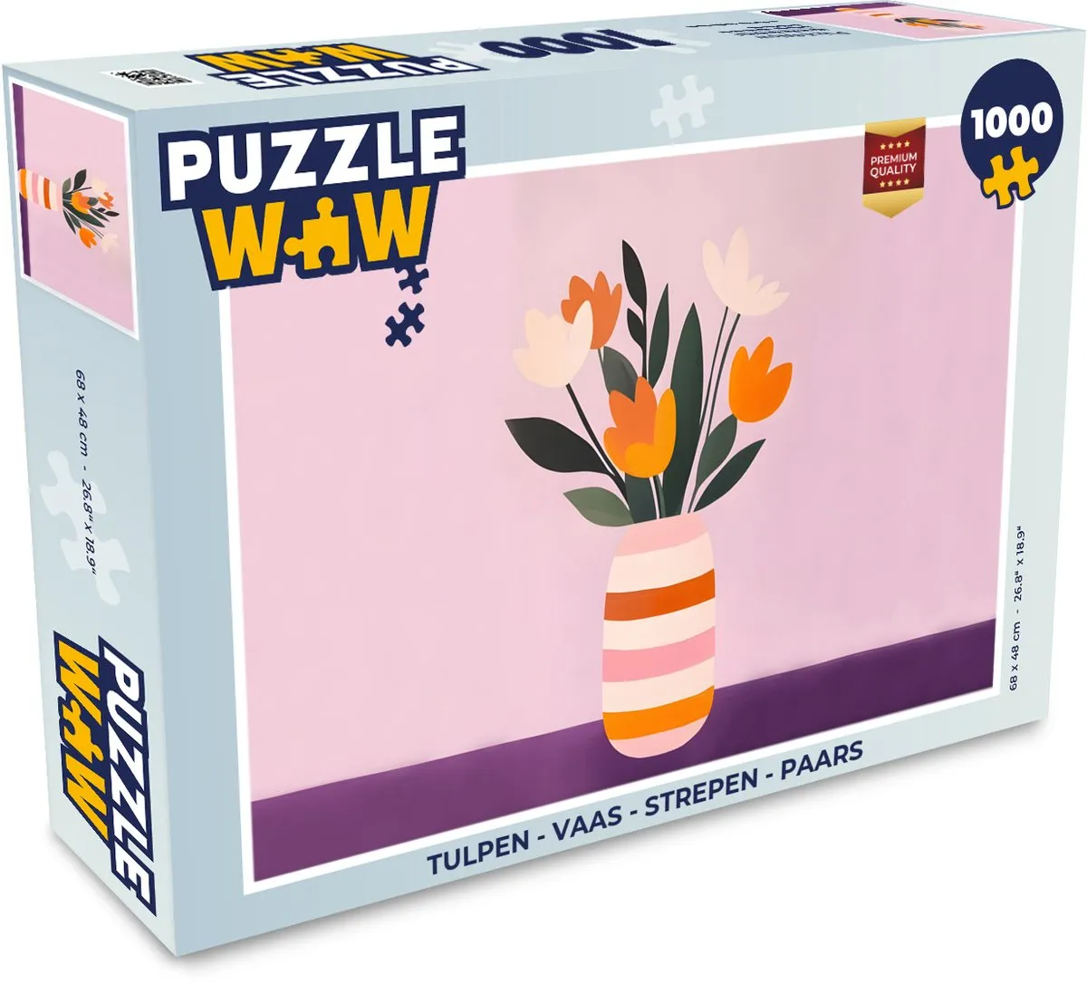 PuzzleWow Tulpen - Vaas Legpuzzel 1000 Stuks - Paars