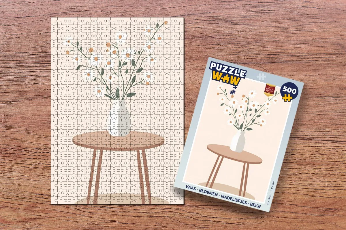 PuzzleWow Madeliefjes Legpuzzel 500 Stuks - Beige