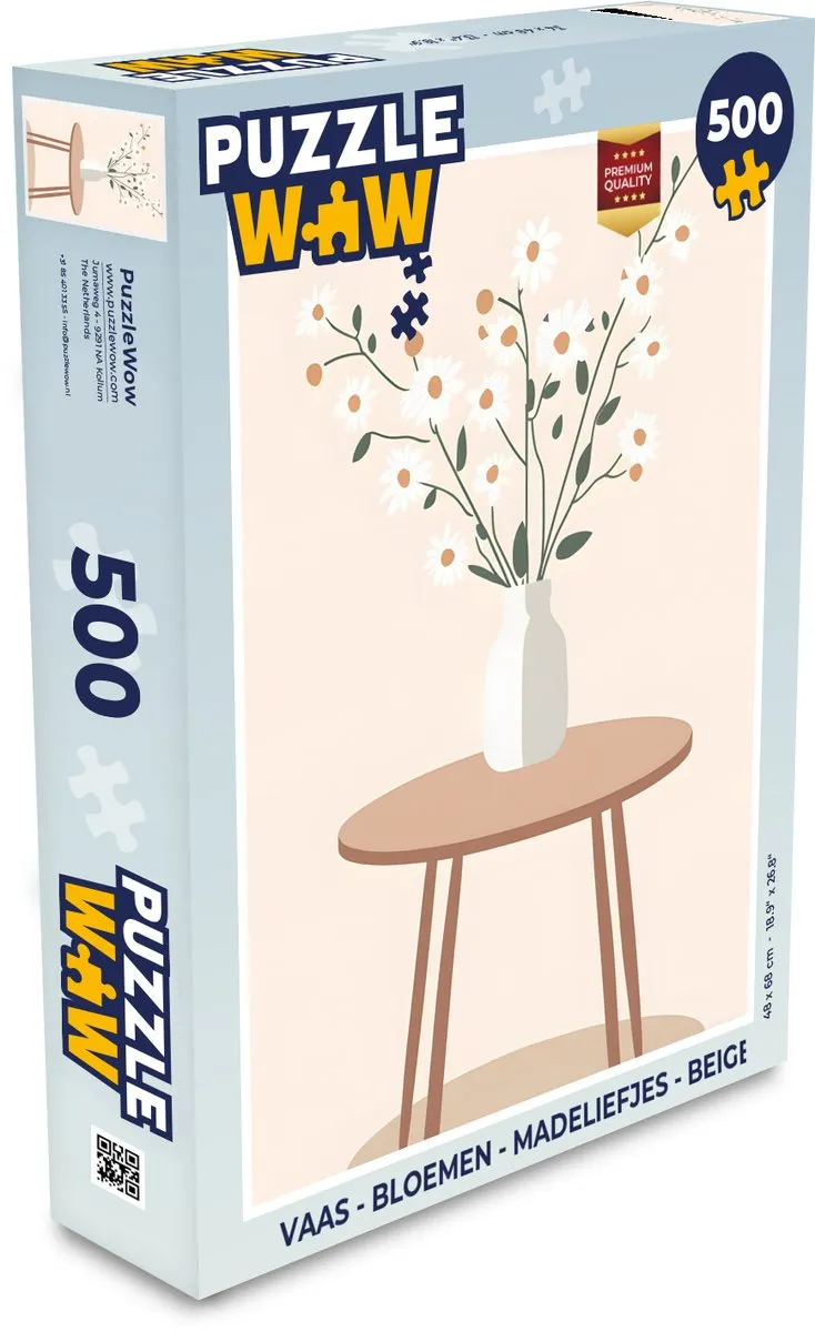 PuzzleWow Madeliefjes Legpuzzel 500 Stuks - Beige