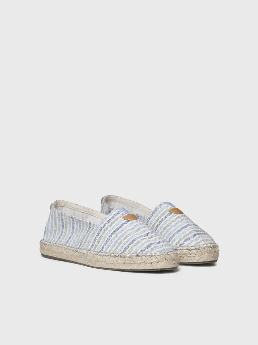 Unisex gestreepte platte espadrilles