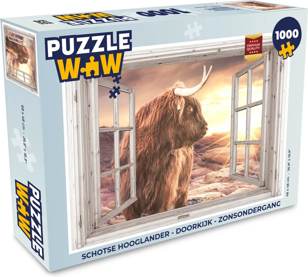 PuzzleWow Schotse Hooglander Legpuzzel 1000 Stuks - Multicolor
