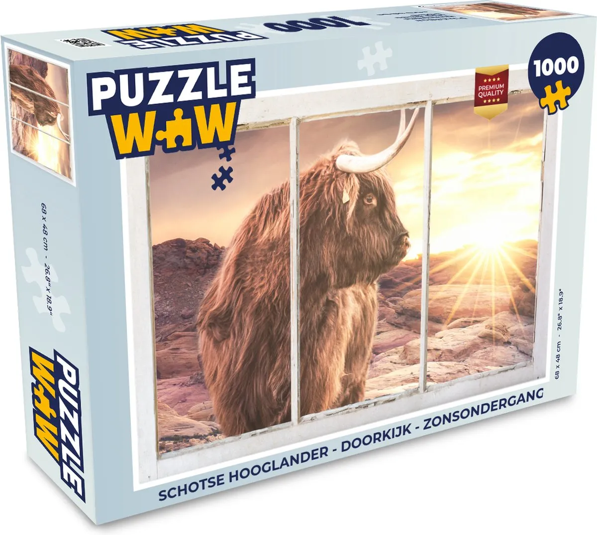 PuzzleWow Schotse Hooglander Legpuzzel 1000 Stuks - Multicolor