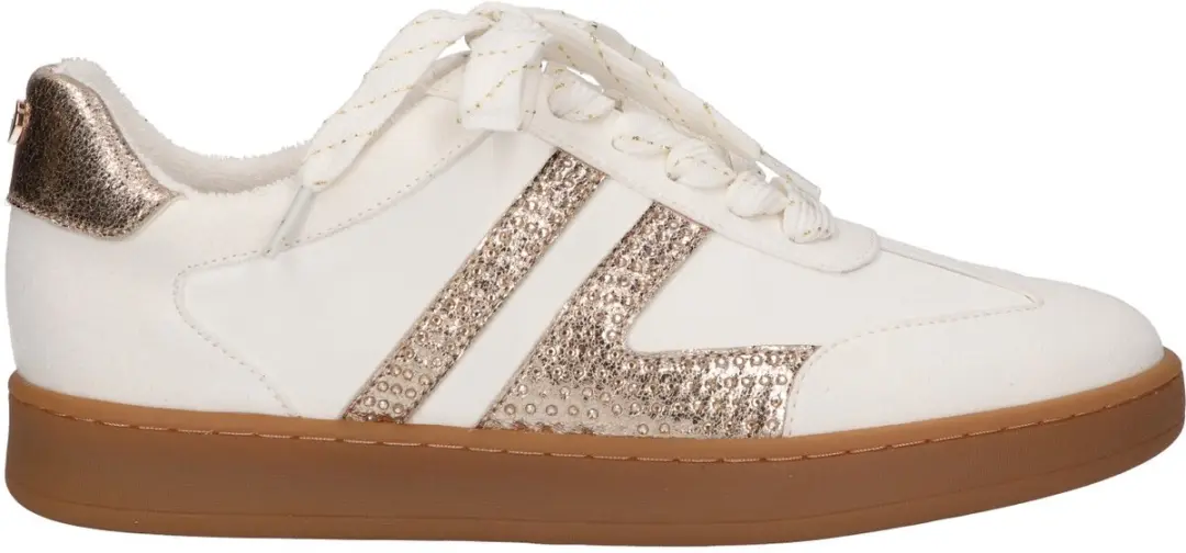 La Strada Sneaker Wit Goud Textiel