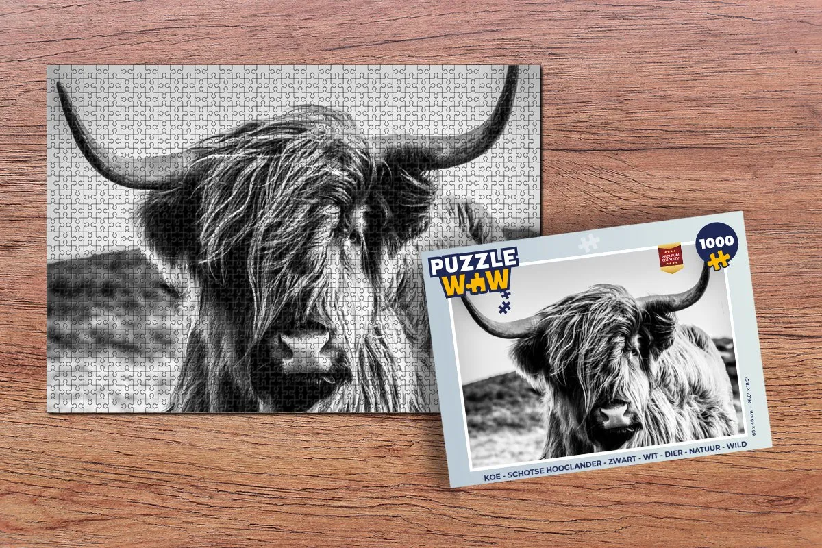 PuzzleWow Schotse Hooglander Legpuzzel 1000 Stuks - Multicolor