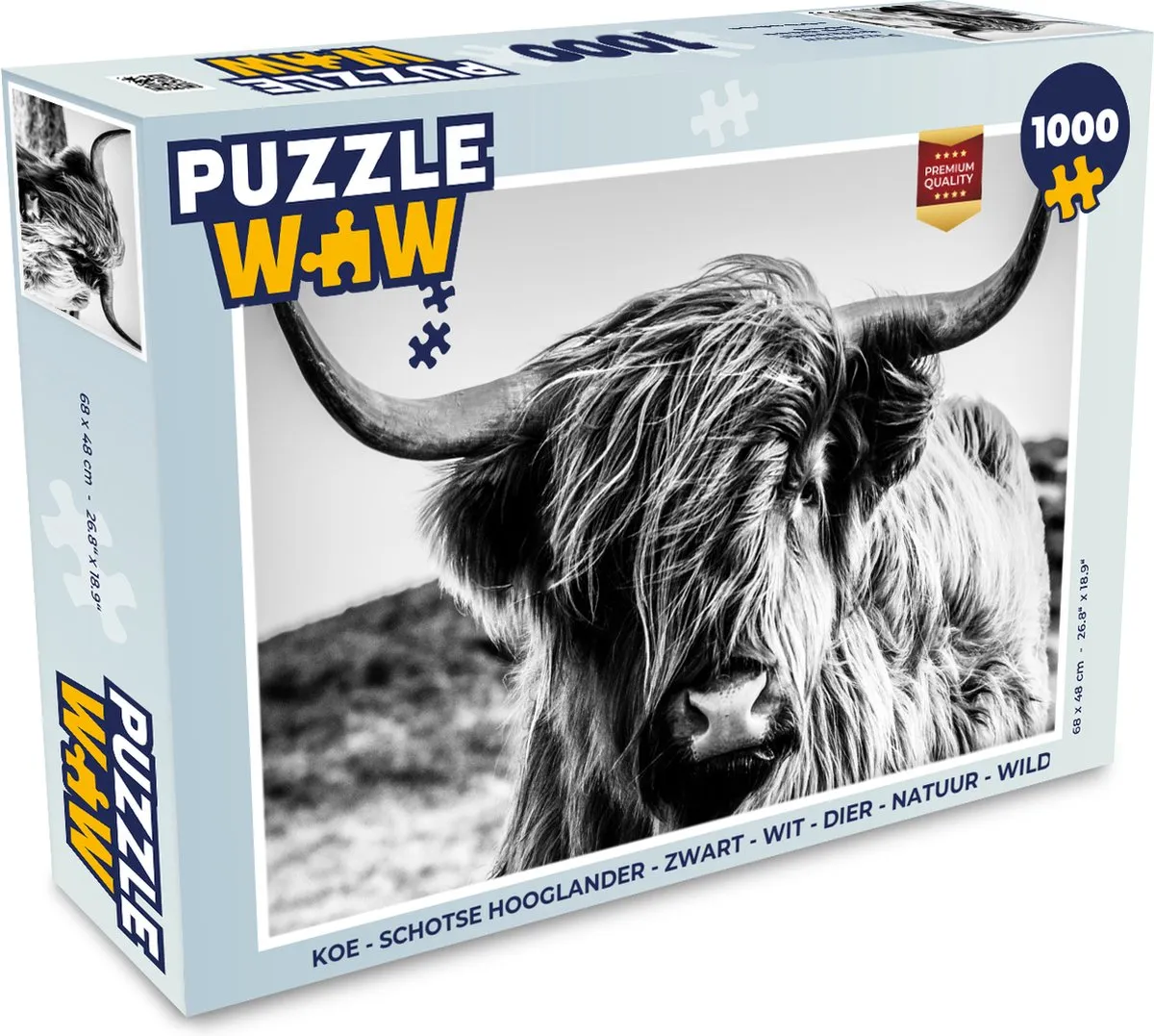 PuzzleWow Schotse Hooglander Legpuzzel 1000 Stuks - Multicolor