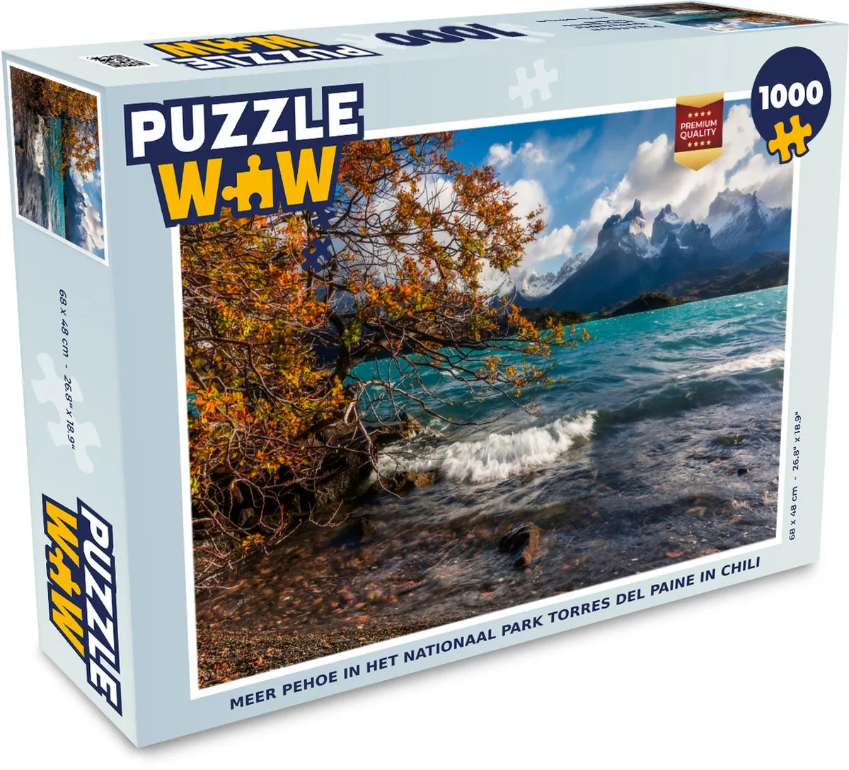 PuzzleWow Legpuzzel Torres del Paine 1000 Stuks - Multicolor