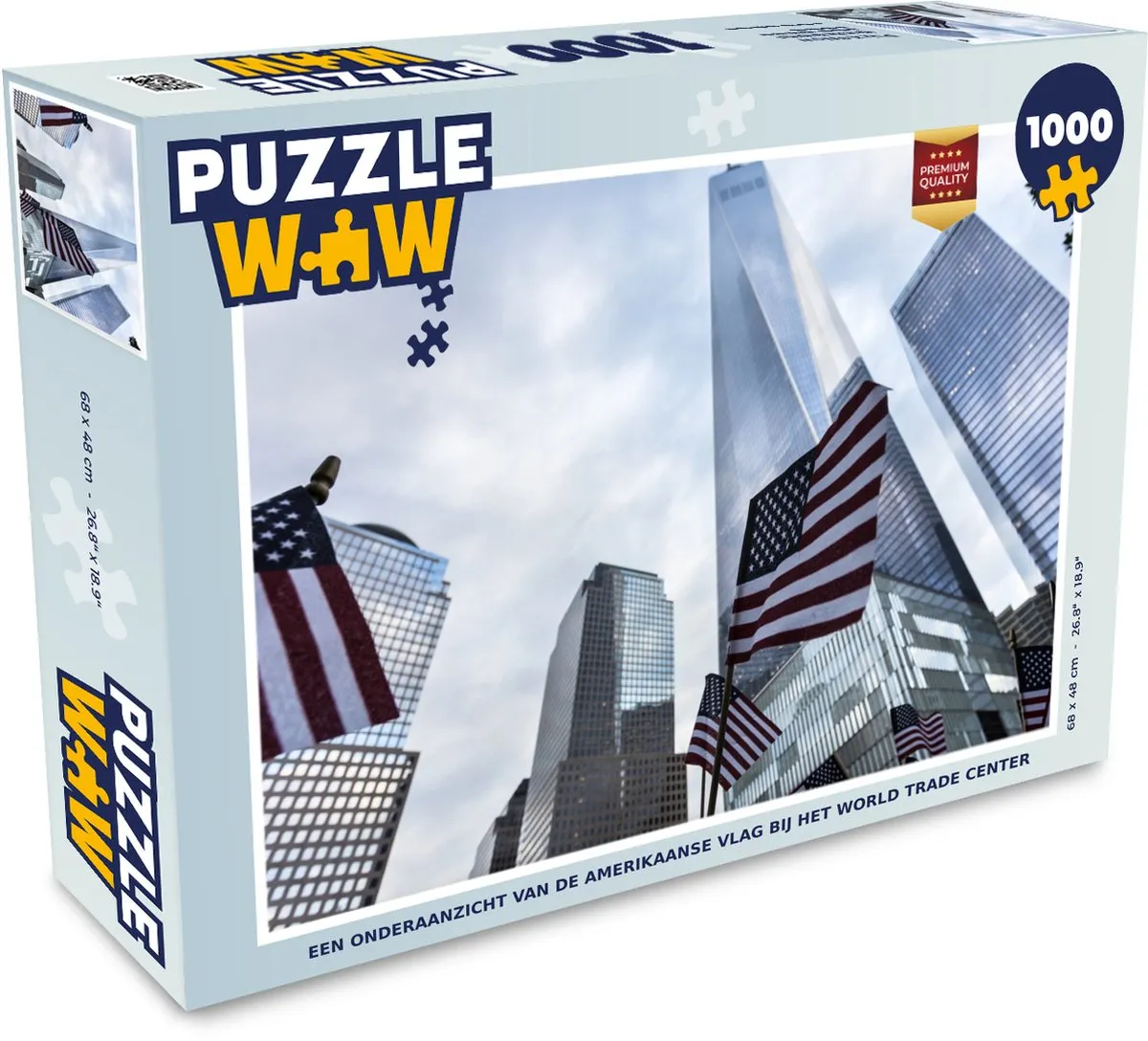 PuzzleWow Legpuzzel Amerikaanse Vlag WTC 1000 Stuks - Multicolor