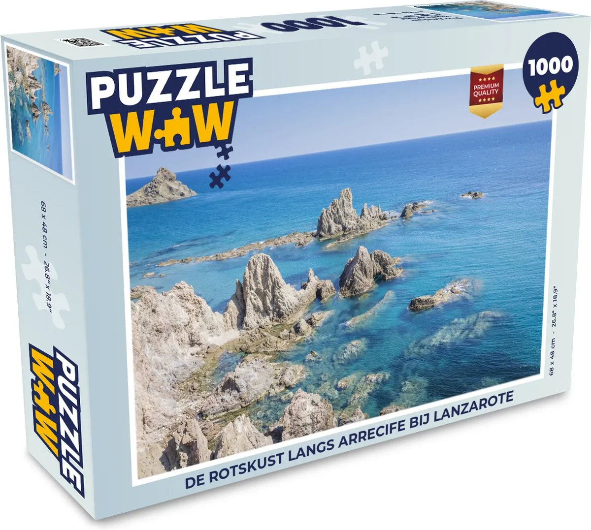PuzzleWow Legpuzzel De Rots kust langs Arrecife 1000 Stuks - Multicolor