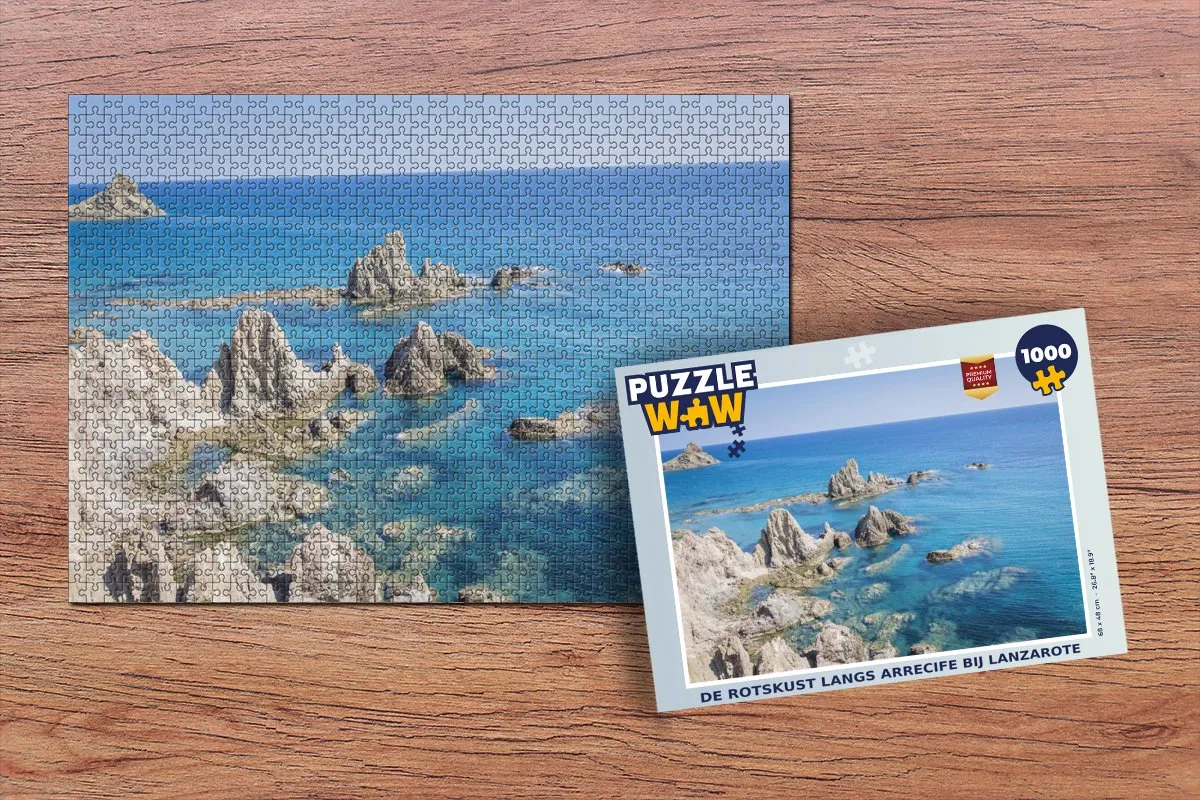 PuzzleWow Legpuzzel De Rots kust langs Arrecife 1000 Stuks - Multicolor