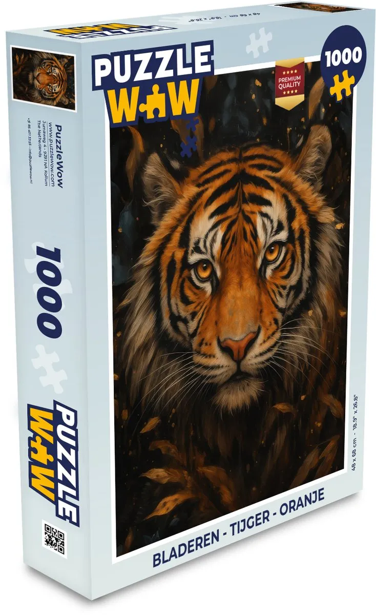 PuzzleWow Tijger Legpuzzel 1000 Stuks - Oranje