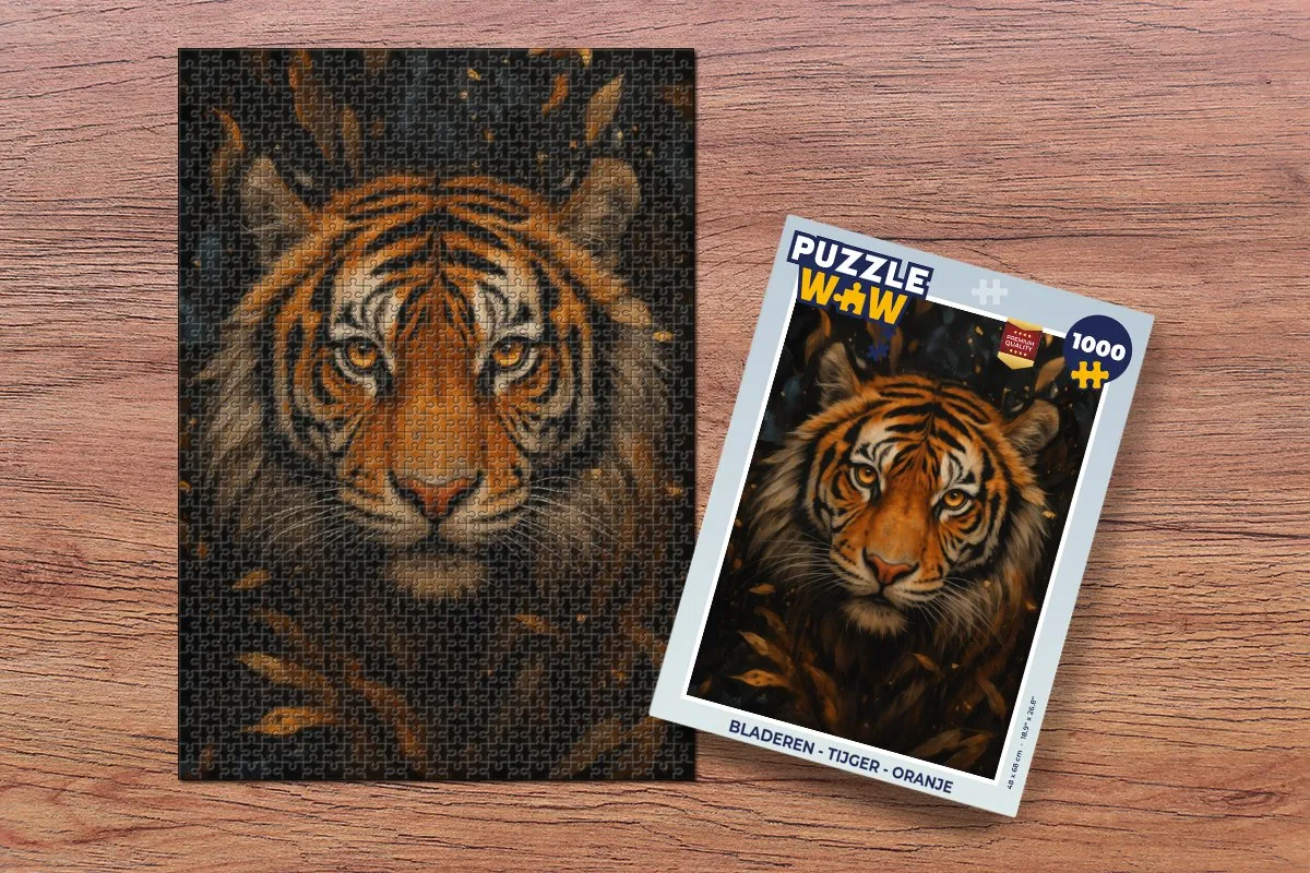 PuzzleWow Tijger Legpuzzel 1000 Stuks - Oranje