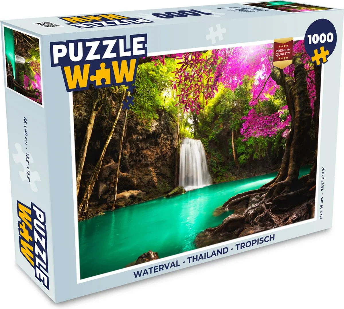 PuzzleWow Waterval Jungle Legpuzzel 1000 Stuks - Multicolor