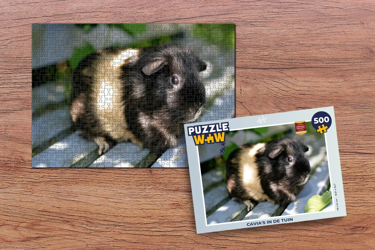 PuzzleWow Cavia's in de Tuin Legpuzzel 500 Stuks - Multicolor