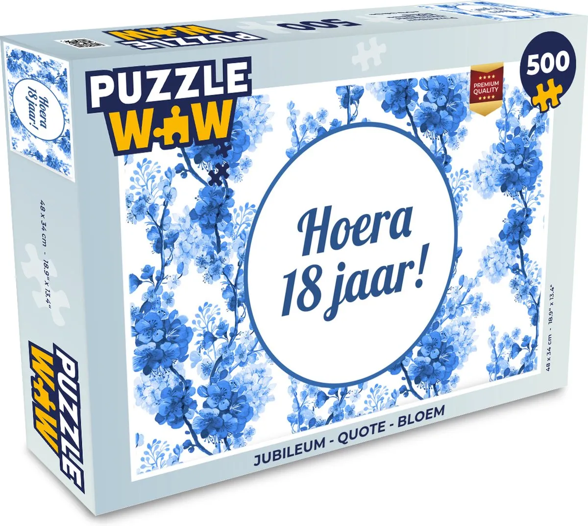 PuzzleWow Jubileum Quote Bloem Legpuzzel 500 Stuks - Multicolor