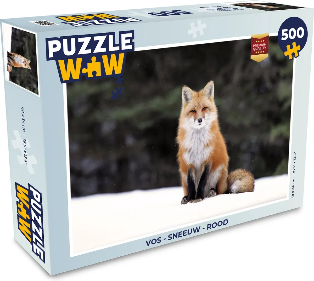 PuzzleWow Vos Sneeuw Legpuzzel 500 Stuks - Multicolor