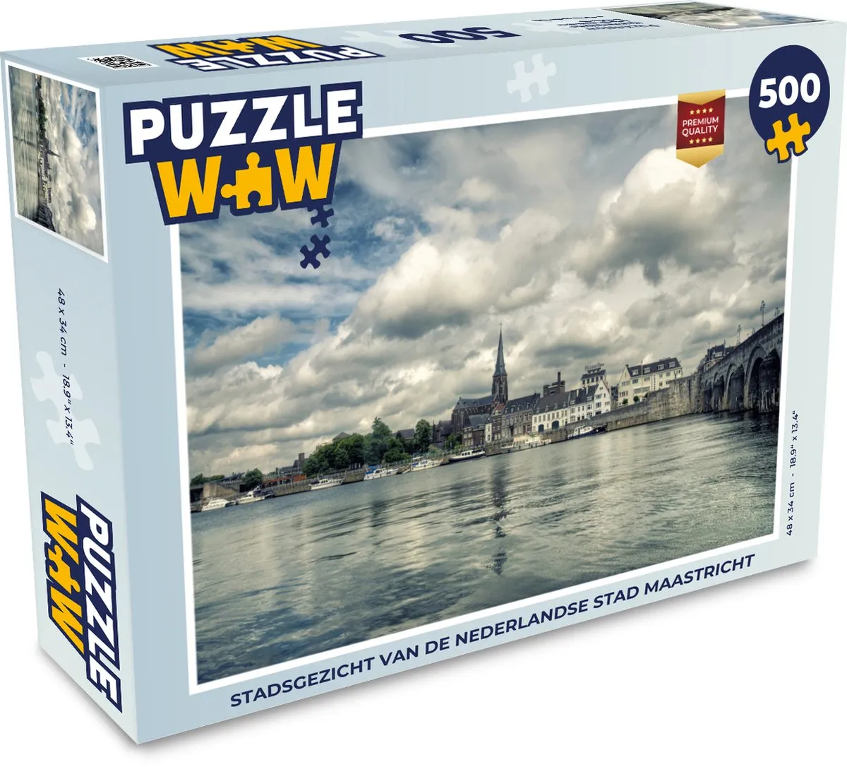 PuzzleWow Maastricht Wolken Legpuzzel 500 Stuks - Multicolor