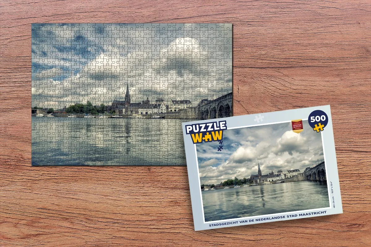 PuzzleWow Maastricht Wolken Legpuzzel 500 Stuks - Multicolor