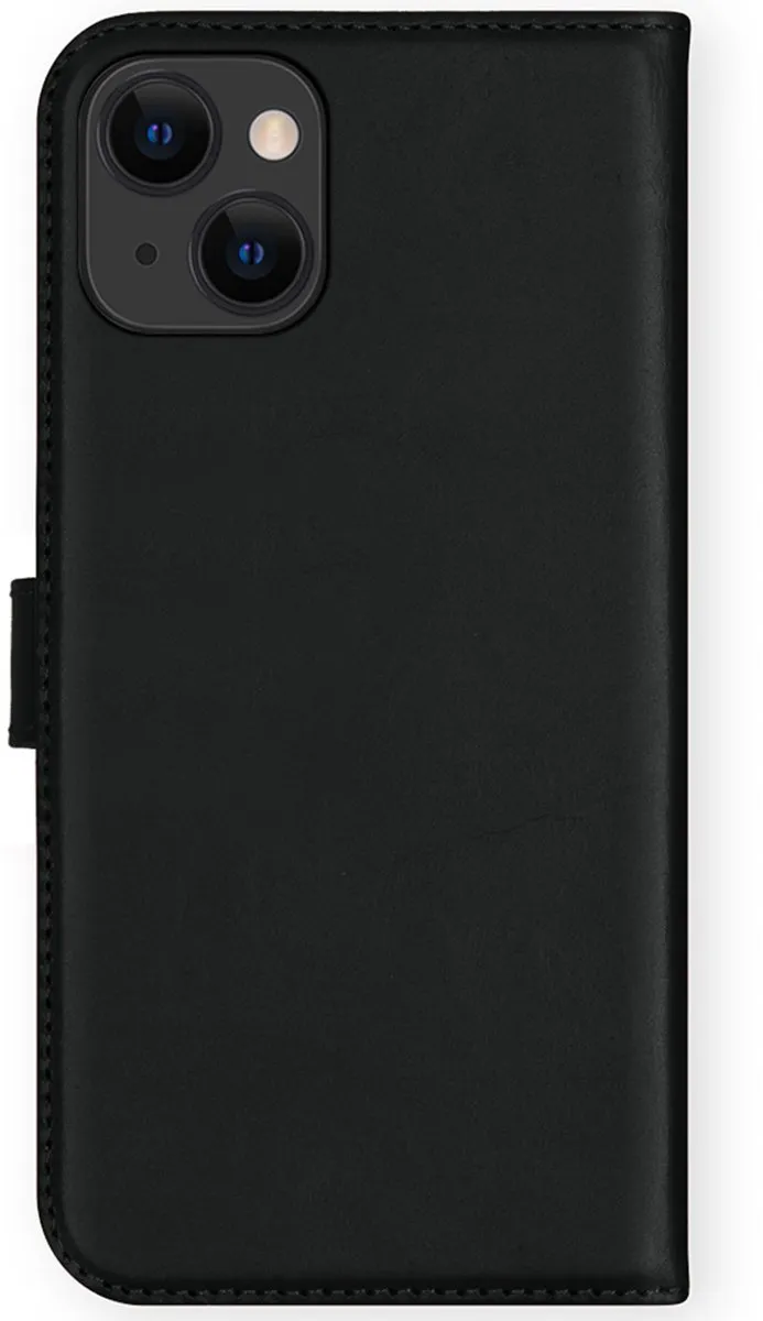 Selencia Hoesje iPhone 13 Mini Echt Lederen Bookcase - 3 Pasjes - Zwart