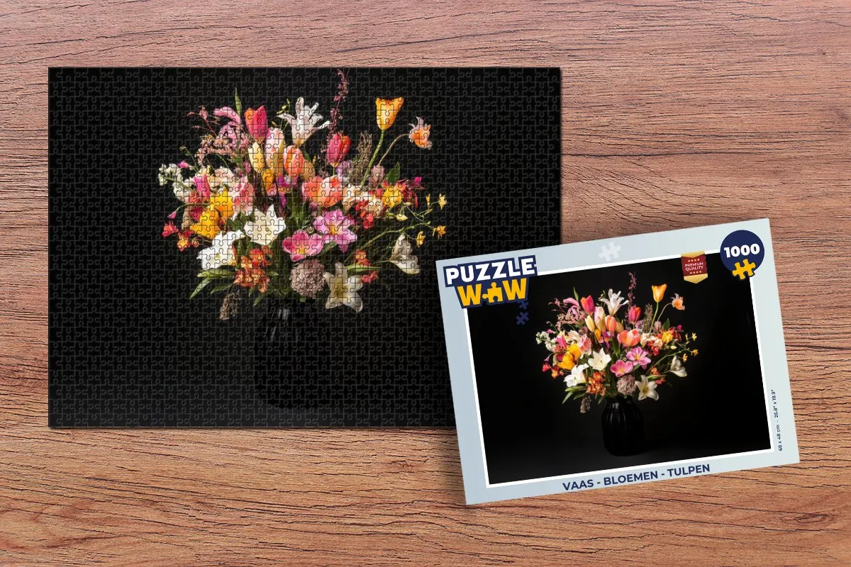 PuzzleWow Vaas Bloemen Legpuzzel 1000 Stuks - Boeket