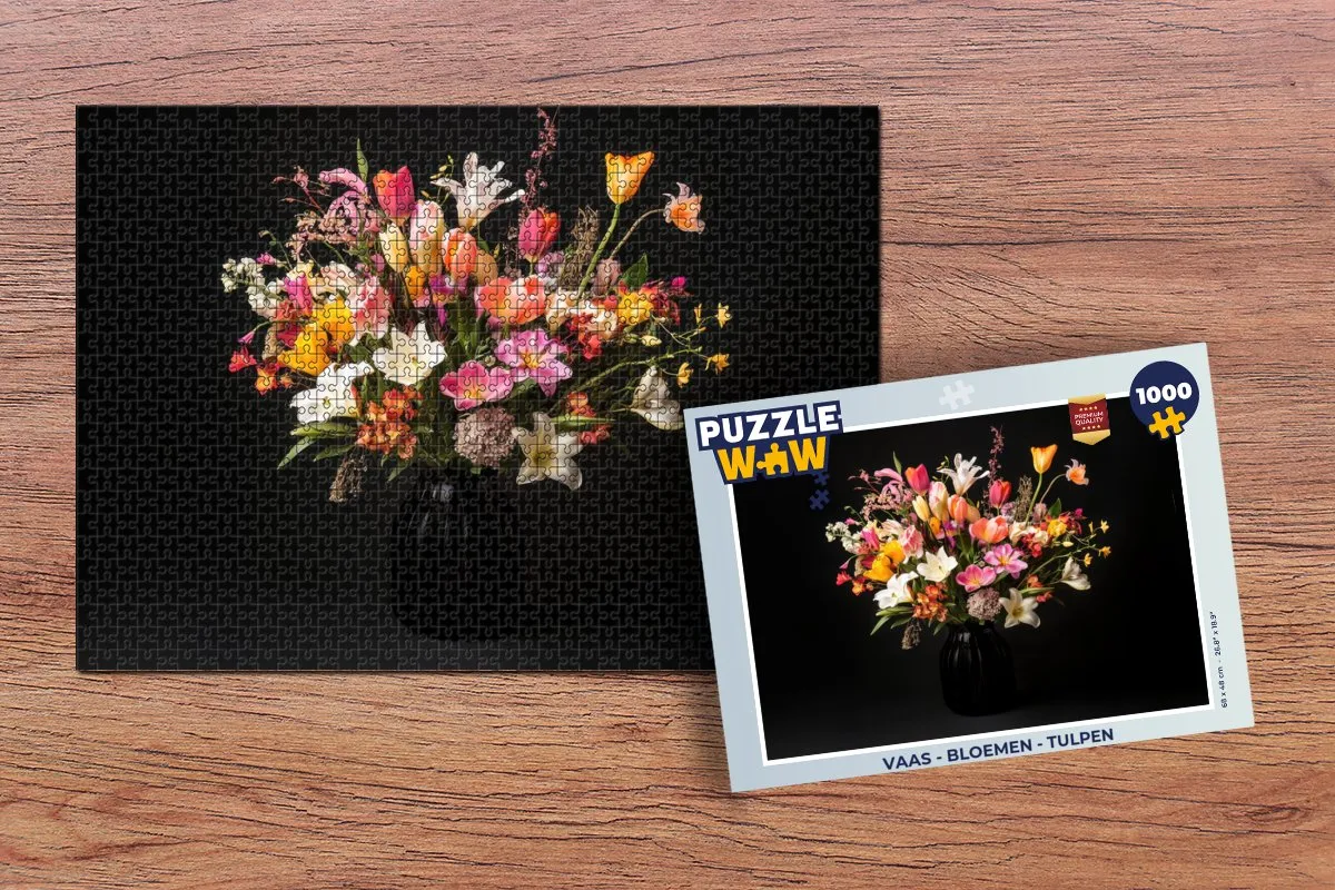 PuzzleWow Vaas Bloemen Legpuzzel 1000 Stuks - Boeket