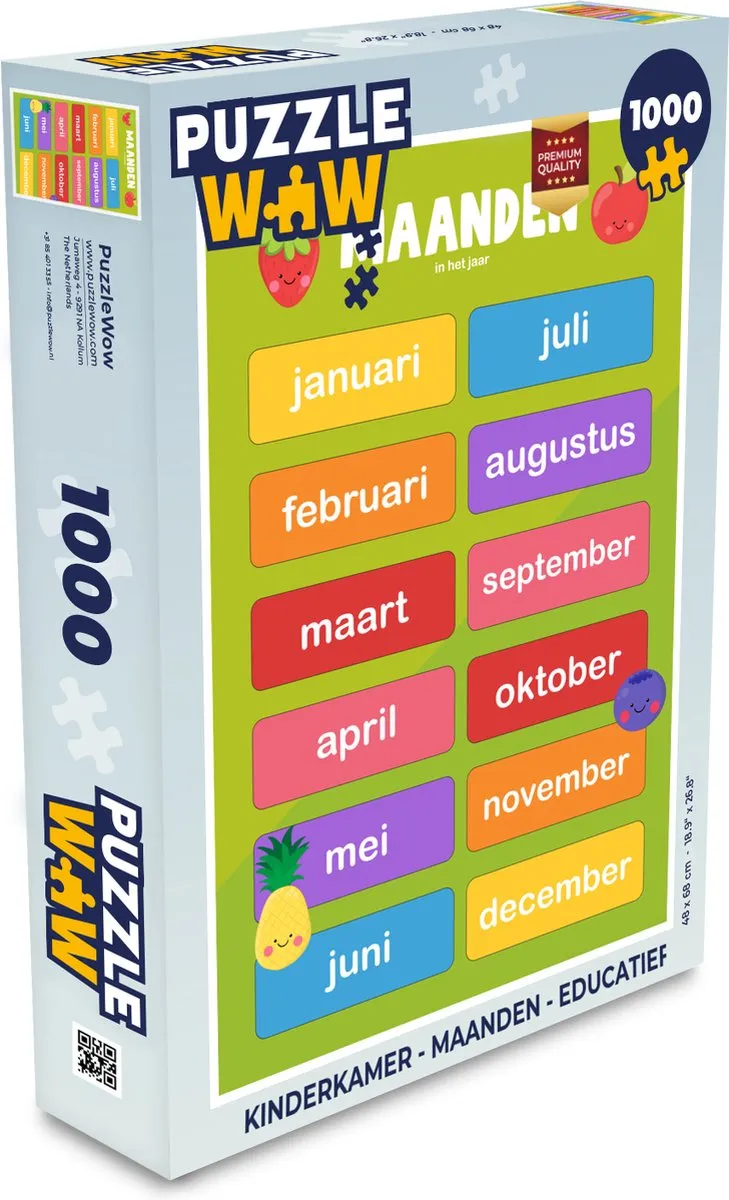 PuzzleWow Maanden Puzzel 1000 Stuks - Multicolor