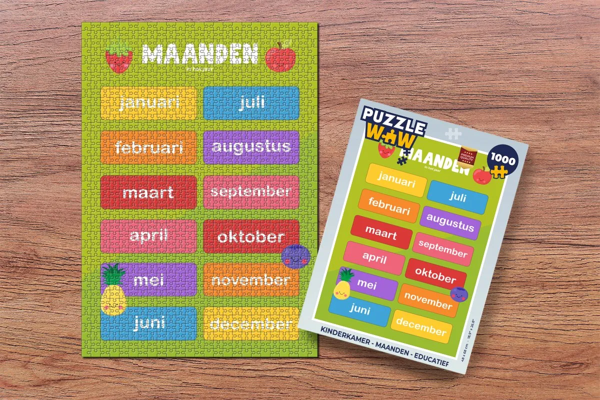 PuzzleWow Maanden Puzzel 1000 Stuks - Multicolor