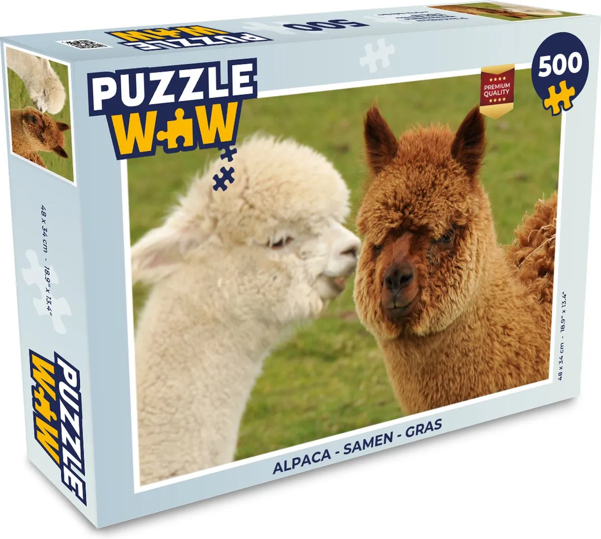 PuzzleWow Alpaca Legpuzzel 500 Stuks - Multicolor