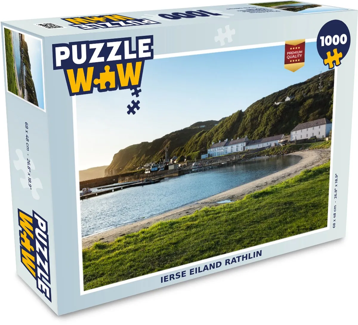 PuzzleWow Ierse eiland Rathlin Legpuzzel 1000 Stuks - Multicolor