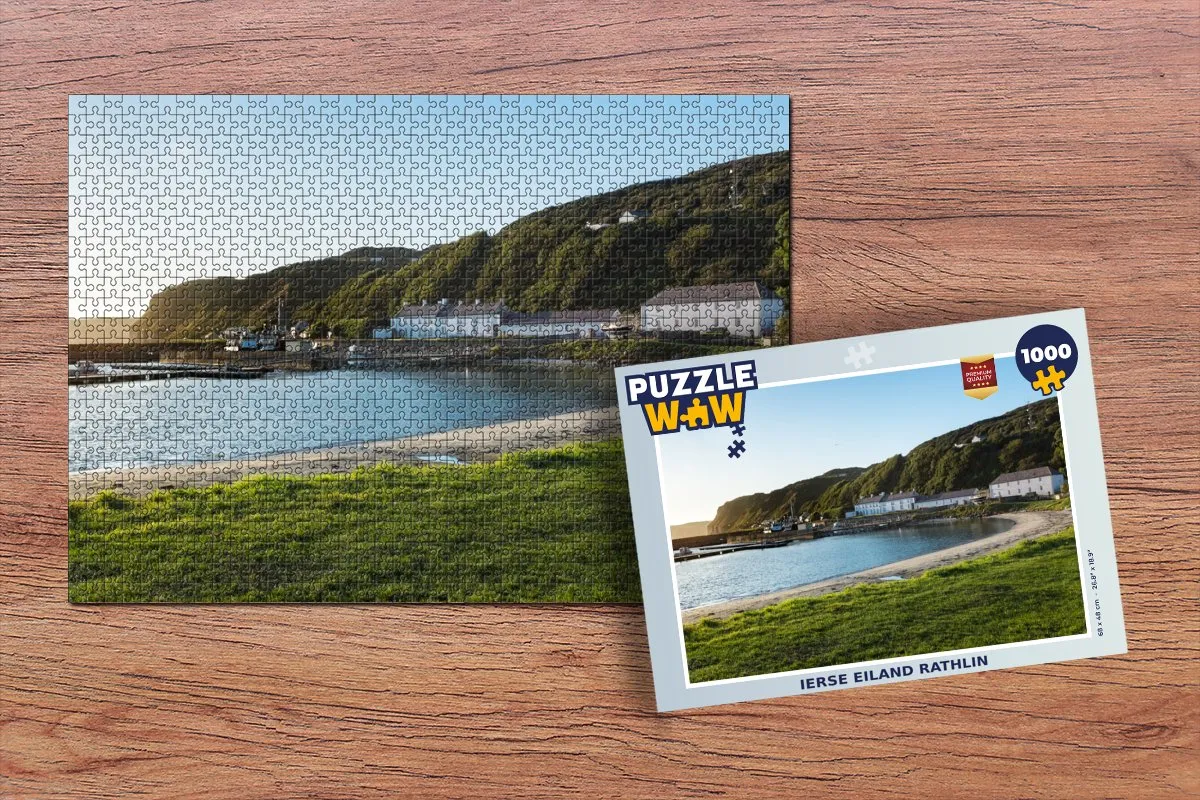 PuzzleWow Ierse eiland Rathlin Legpuzzel 1000 Stuks - Multicolor