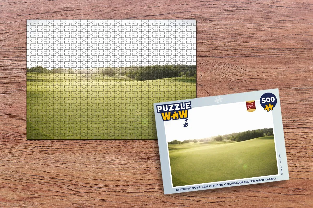 PuzzleWow Legpuzzel 500 Stuks - Golfbaan bij Zonsopgang Multicolor