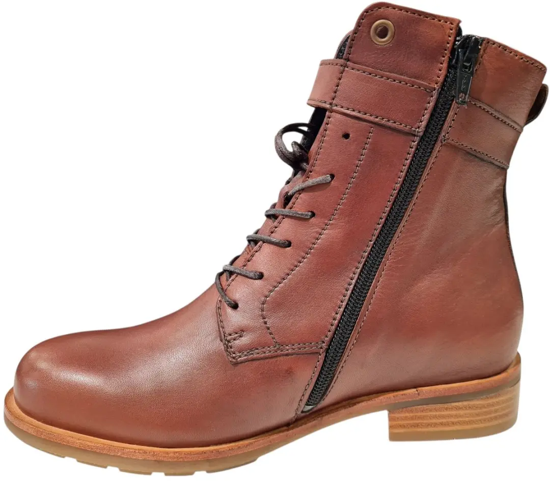 Wolky 0448520 Veterboots Dames - Cognac - Maat 43