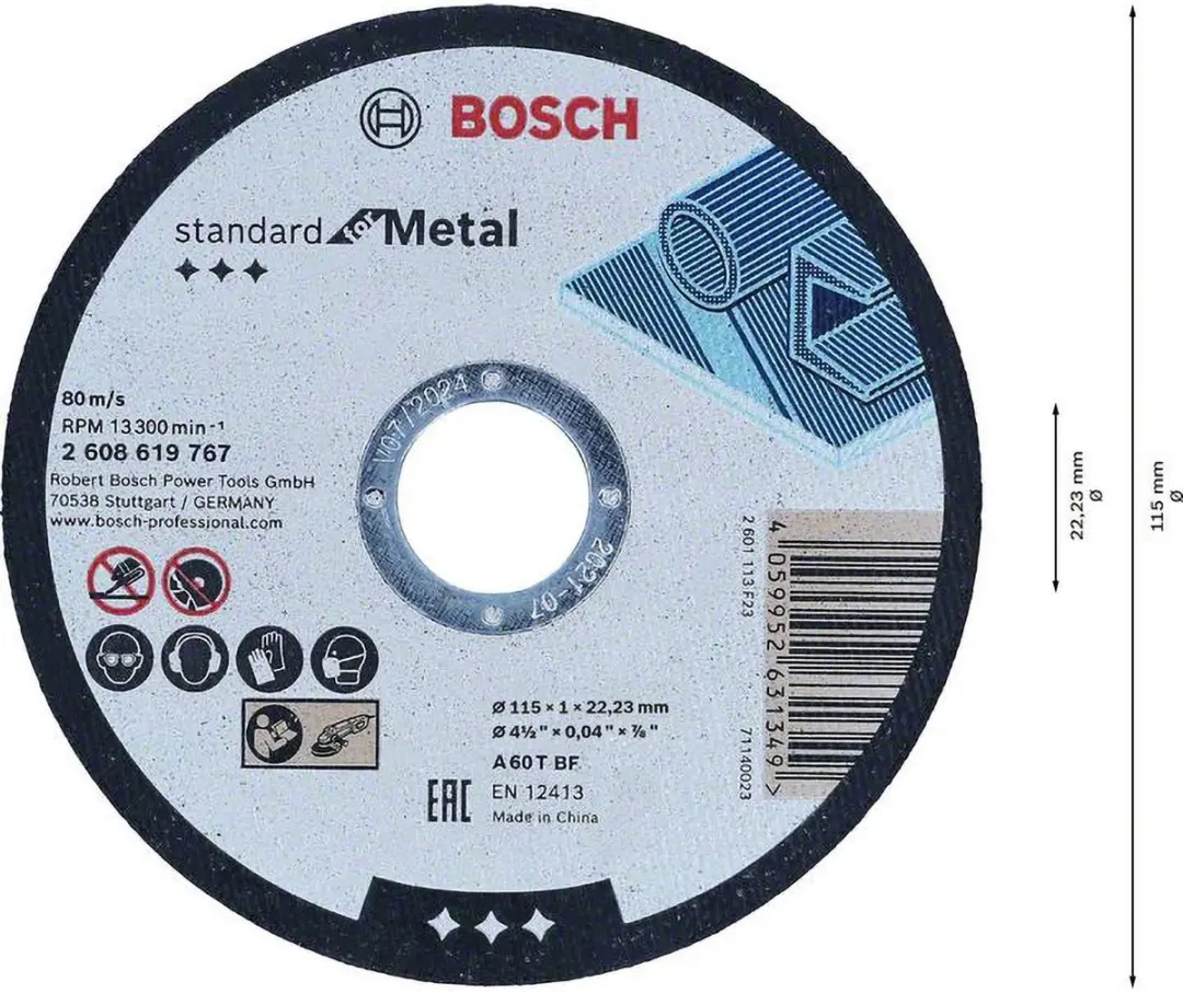 Bosch Standard Metaal Doorslijpschijf 115mm - 22,23mm - afbeelding 3 van 5