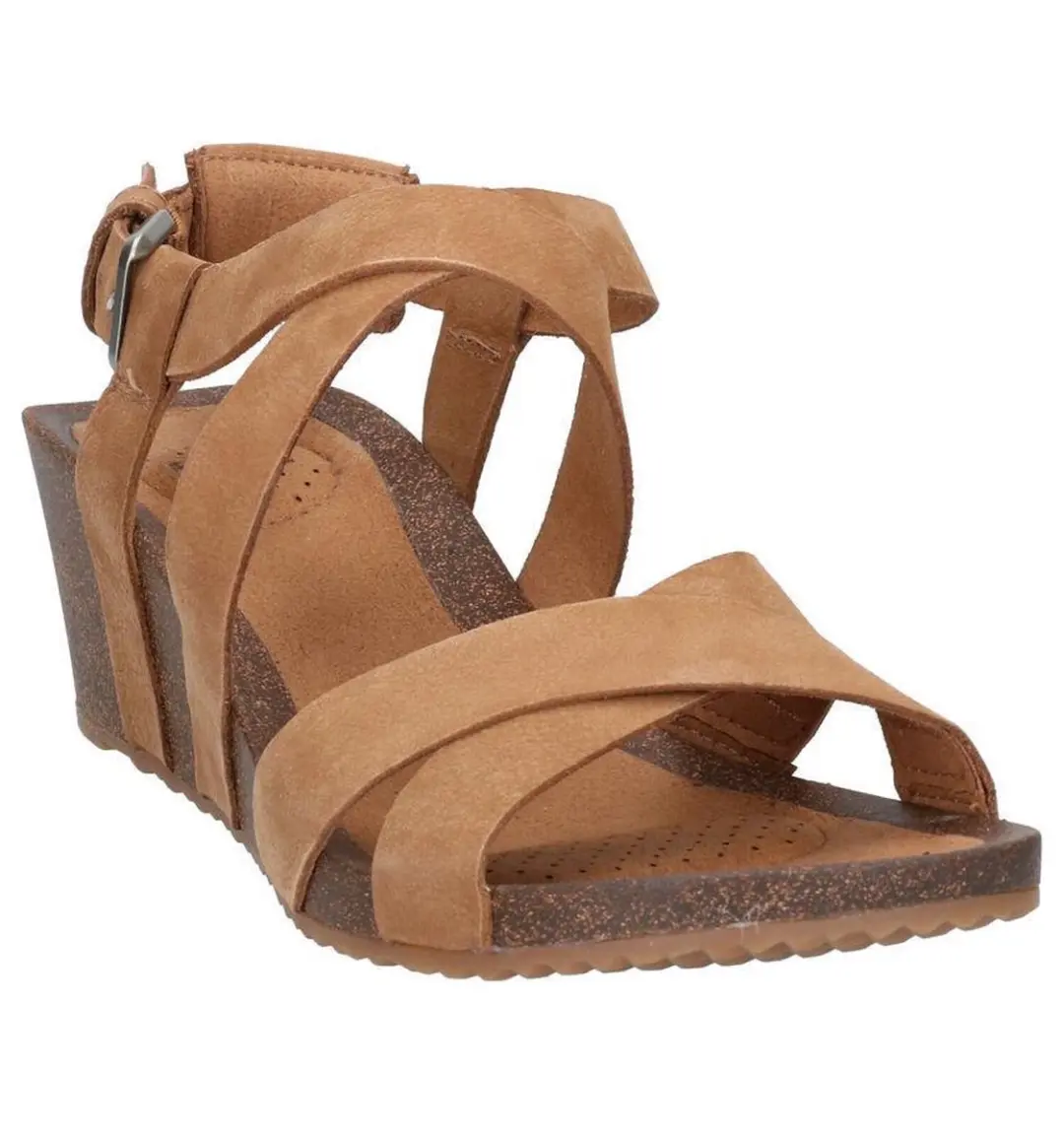 Teva Dames Mahonia Wedge Cross Sandalen - Maat 40 - Camel