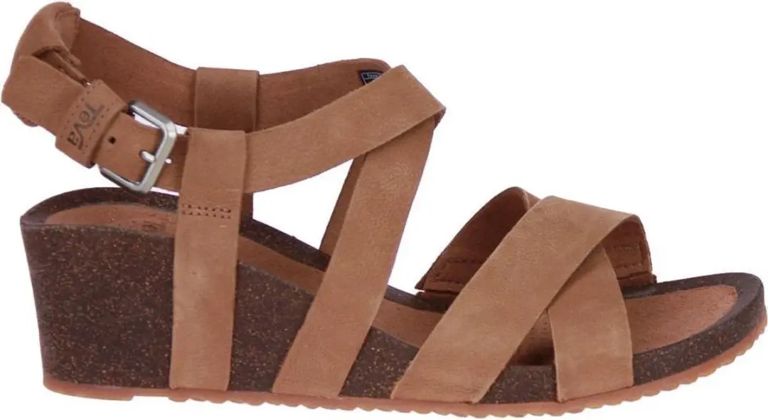 Teva Dames Mahonia Wedge Cross Sandalen - Maat 40 - Camel